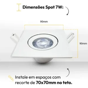 Kit 10 Spot Led Easy 7w 6500k Bivolt Embutir Quadrado Alut - Imagem 7
