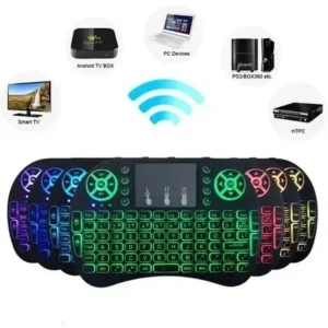 Mini Controle Led Teclado Sem Fio Smart Tv Box Netflix Cor Do Teclado Preto Exbom Bk-bti8 - Imagem 7