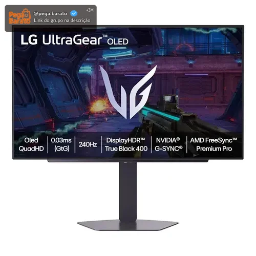 Monitor LG OLED UltraGear 27GX704A-B 27", 240Hz, QuadHD 2K, 0.03ms (GtG), NVIDIA G-SYNC, AMD FreeSync Premium Pro, Vesa AdaptiveSync, HDR True Black 400
