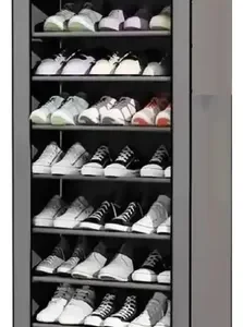 Sapateira Organizador De Sapatos Com 9 Prateleiras Tnt Cor Cinza - Imagem 3
