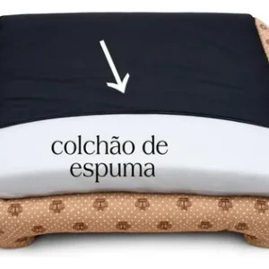 Cama Pet Grande Marrom 70x70cm com Zíper e Almofada Gv Enxovais - Imagem 3