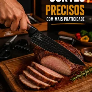 Kit Facas Churrasco 8 Peças Aço Inox Afiadas Completo - Imagem 5