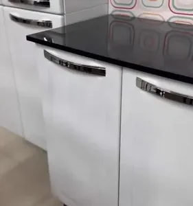 Balcão de Cozinha Itatiaia Aço 3 Portas 1 Gaveta Com Tampo de 105 CM Modelo Rose Branco Neve - Imagem 2