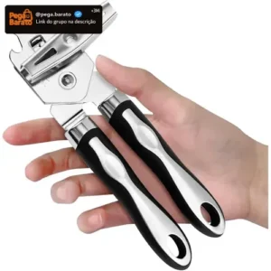 Abridor De Lata Automático Manual Profissional Aço Inox Emborrachado Abre Latas Fácil Sem Esforço Corte Lateral Seguro Sem Rebarbas Abridor De Lata Cozinha Casa Restaurante Bar Uso Diário Premium - Imagem 1