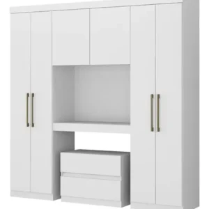 Guarda Roupa Casal 6 Portas 2 Gavetas Porto Branco Móveis Carraro - Imagem 12