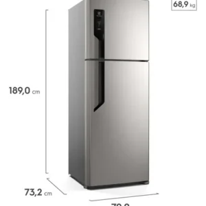 Geladeira Electrolux Frost Free com AutoSense 480L Efficient Duplex Inox Look TF71 Cor Prata - Imagem 3