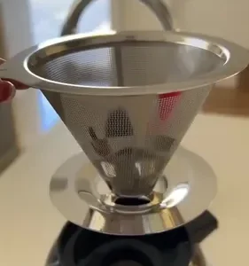 Filtro Permanente Café 103 Aço Inox Reutilizável Coador Universal Malha Fina Lavável Sem Papel Alta Durabilidade Premium - Imagem 2