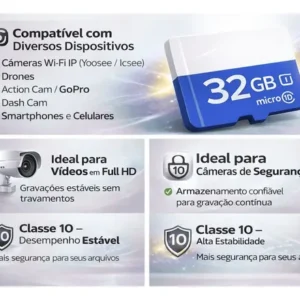 Cartão de Memória Micro SD 32 GB Classe 10, com Adaptador para Câmeras e Smartphones - Imagem 3