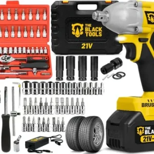 Chave De Impacto 21v Brushless Com Maleta Jogo De 46 Soquete - Imagem 2