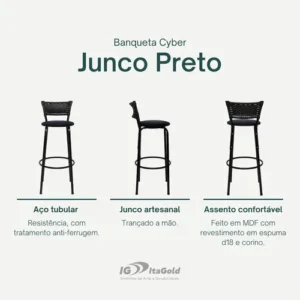 Cadeiras Para Bancada Alta Americano Bistrô Bar 2u Exclusiva - Imagem 5