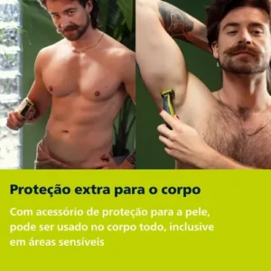 Barbeador e Aparador Elétrico Philips OneBlade para Rosto & Corpo Sem Fio e À Prova D'Água - QP2824/10 - Imagem 5