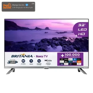 Smart Tv 32 Britânia Led Roku Tv Dolby Audio Hd B32cra - Imagem 1