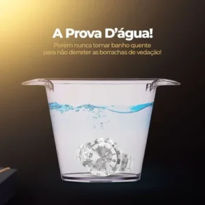 Kit Relógio Masculino Prova Dagua Original Prata + Corrente - Imagem 4