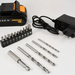 Furadeira Parafusadeira Sem Fio 3/8 Maleta + Kit Ferramentas - Imagem 6
