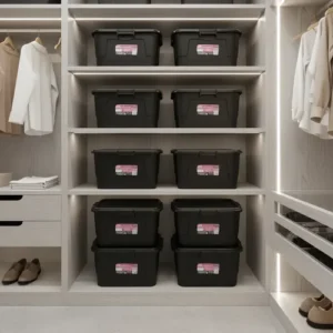 Kit 12 Caixas Organizadoras Plasnew 15l Com Tampa E Trava - Imagem 4