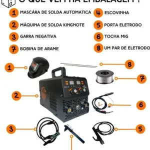 Máquina Solda Mig Sem Gás Flex Tig Lift Mma Bivolt Inversora Sinergico Com Arame Frequência 50 Hz/60 Hz 110/220v - Imagem 7