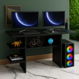 Escrivaninha Mesa Para Computador Gamer Cor Preto - Imagem 9
