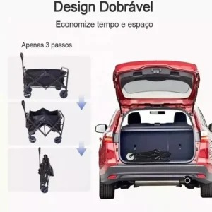 Carrinho Multiuso 150kg Dobrável Portátil Feira Reforçado - Imagem 4