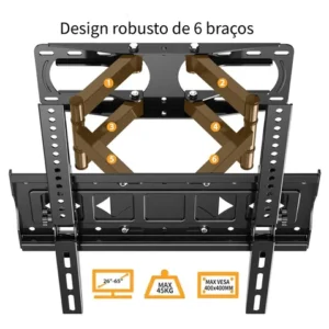Suporte Tri-articulado Para Tv 26 A 65 Polegadas Universal - Imagem 8