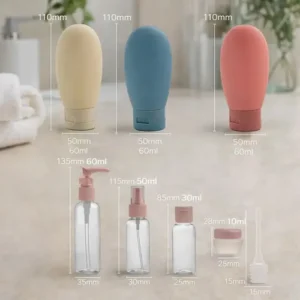 Kit Viagem 11 Itens Frascos Potes Spray Cremes Shampoo Cores Sortidas - Imagem 7