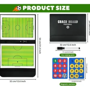 Kit Prancheta Quadro Tática Magnética Para Campo Futebol - Imagem 3
