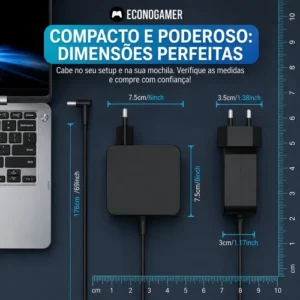 Fonte Carregador Notebook Compatível com Lenovo Ideapad S145 15api 81v70004br 330 81fe0002br Adlx65 Id S145 81v70008br 65w 320 80yh001br Bivolt Ipa-1450 3-15alc Ipa-145 20v 3.25a 110-220v Plug 4x1.7mm - Imagem 3