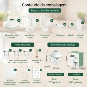 Bomba Tira Leite Elétrica OLANENEM, Portátil e Sem Fio, Para Mães de 0 a 6 Meses - Imagem 10