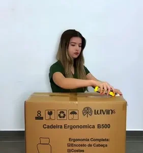 Cadeira Escritório Ergonômica Genebra B500 Luvinco Cor Preto Com Suporte Lombar Estofado Mesh - Imagem 2