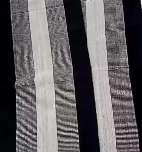 Kit Passadeira Para Cozinha De Tear 3 Peças Preto Listrado - Imagem 2