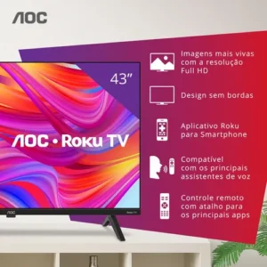 Smart TV 43" FULL HD AOC Roku TV 43S5045/78G HDMI 1 USB Wifi - Imagem 10