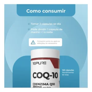 Coenzima Q10 200mg 100% Pura Alta Absorção Coq 10 - Imagem 6