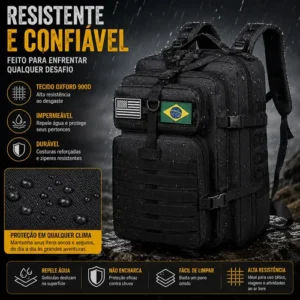 Mochila Masculina Tatica 50l Impermeavel Militar Reforçada - Imagem 10
