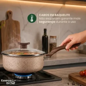 Jogo De Panelas Antiaderente 10 Peças Teflon bianco Cor Bianco - Imagem 9