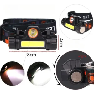 Kit com 2 Lanternas de Cabeça LED Recarregável USB para Camping e Pesca - Imagem 9