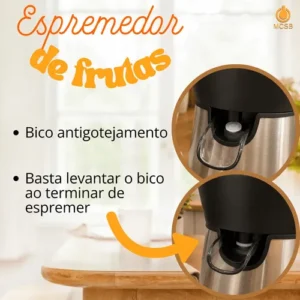 Espremedor De Frutas Limão Laranja 120w Inox Extrator Preto - Imagem 8