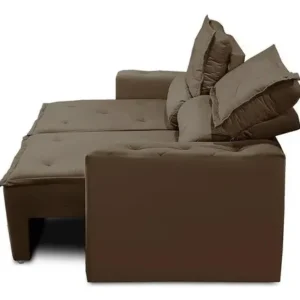 Sofá Retrátil e Reclinável 2 lugares com Molas 1,50m Livia Suede Marrom Adonai Estofados - Imagem 5