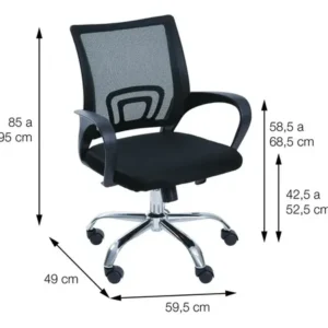 Cadeira de Escritório Giratória Or Design 3310 Preta Ergonomica - Imagem 5