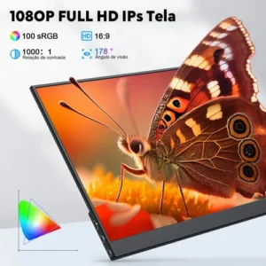 Monitor Portátil ZokTop 15.6" Full HD IPS com VESA e Suporte Ajustável - Imagem 2