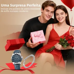 Relógio Quartzo Luxo Masculino Digital Clássico Couro - Imagem 8