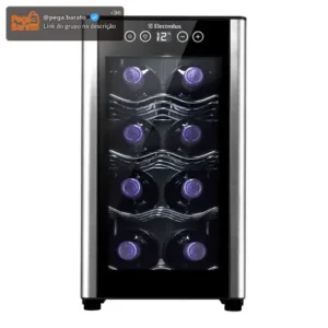 Adega de vinho Electrolux 8 garrafas Uma Porta Acabamento em Alumínio ACB08 Bivolt Preto - Imagem 1
