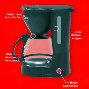Cafeteira Elétrica Cf-102 Kian 18 Xícaras 650w Cor Preto - Imagem 6