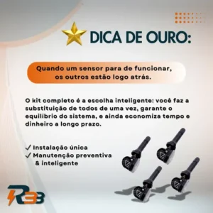Kit Sensor Pressão Pneu Para Onix Cruze Tracker Spin S10 Gm - Imagem 5
