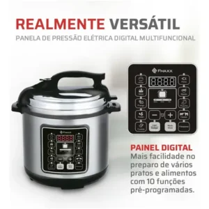 Panela De Pressão Elétrica Digital 6l, Fmaxx, Inox 1000w - Imagem 4