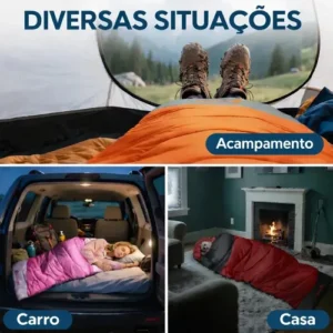 Saco De Dormir Camping Impermeável Usd Confortável 2,10m X 75cm C/ Bolsa De Transporte Cor Preto - Imagem 6