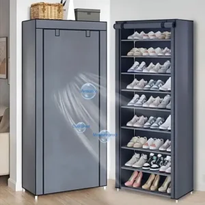 Sapateira Organizador De Sapatos Com 9 Prateleiras Tnt Cor Cinza - Imagem 5