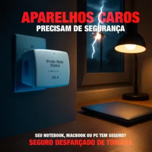 Prote Raio Bivolt Geladeira Tv 20a Proteraios Super Protetor Eletronico Adaptador De Tomada Benjamin 3 Pinos Inetro Anti Raios Proter Eletro Bivolt Lavadora Ar Condicionado Gamer Freezer Benjamim Dps - Imagem 3