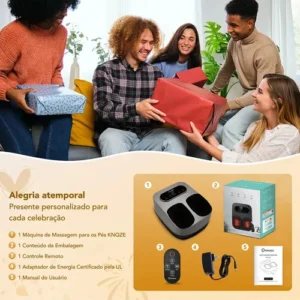 Massageador Pes Controle Remoto E Função Aquecimento Cinza - Imagem 8