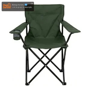 Cadeira Dobrável Para Camping E Pesca Com Suporte Para Copos - Imagem 1