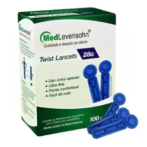 Kit Glicosímetro On Call Plus II Azul Escuro com 100 Tiras e 100 Lancetas - Imagem 6
