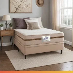 Cama Box Baú Casal Colchão Gazin Molas Flora Bege 138x188x63cm - Imagem 3
